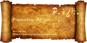 Popovics Éva névjegykártya